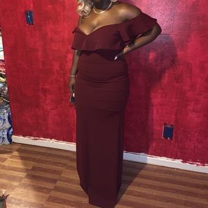 Burgundy gown dress